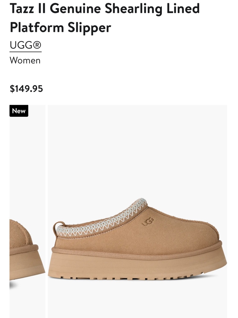 UGG Tazz II Genuine Shearling Lined Platform Slipper